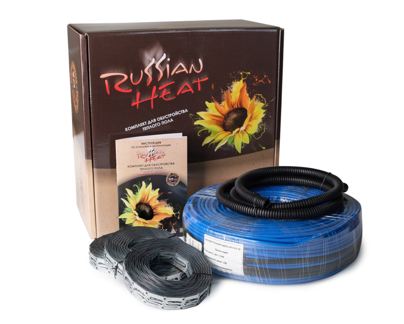 Теплый пол кабельный Russian Heat WFOH/D 500/20 - 25 м.п.( 5 м.кв.) комплект